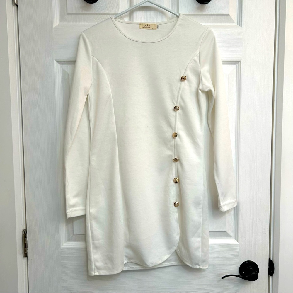 White Long Sleeve Dress